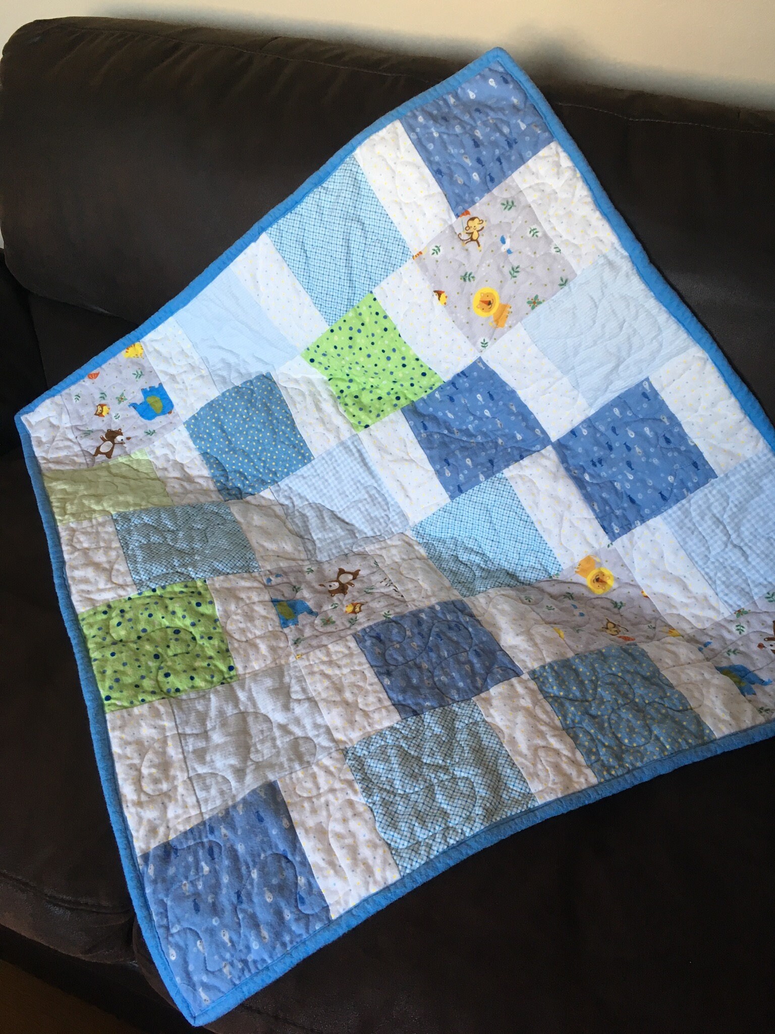 Blue Baby Quilt Etsy