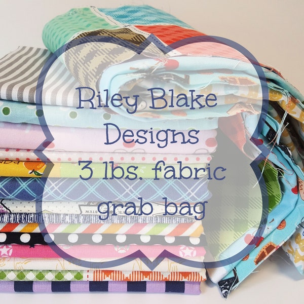 Riley Blake Designs Scrap Fabric Bundle 3 Pound Grab Bag, Lori Holt, jelly roll, designer quilting cotton, vintage reproduction mystery box