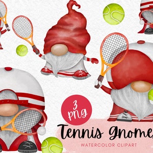 Clipart digital de aquarela de gnomos de tênis, clipart esportivo, download digital, cricut, convite, adesivo, para impressão