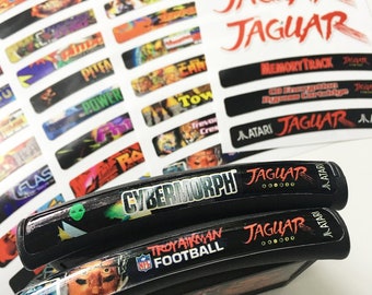Ensemble d’étiquettes d’extrémité d’autocollants Atari Jaguar (pour tous les 185 autocollants de jeu de cartouches personnalisées)