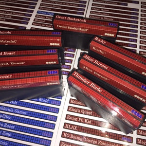 Sega Master System 338 end labels for NA (includes Europe and Brazil exclusives)