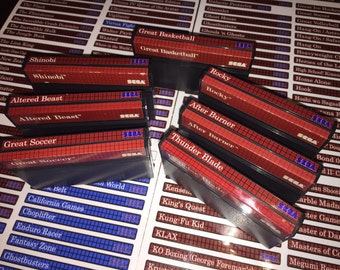 Sega Master System 338 end labels for NA (includes Europe and Brazil exclusives)