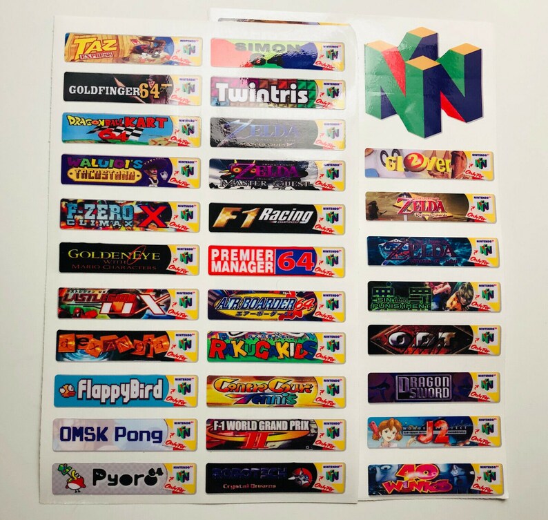 Nintendo 64 N64 End Labels Custom Labels For All 296 Nintendo Etsy Nintendo 64 N64 End Labels Custom Labels For All 296 Nintendo Etsy