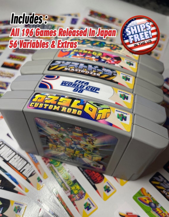 Japan Nintendo 64 N64 Sticker End Labels (For All 196 Custom Japan Game Stickers) Released in Japan + 56 Extras and Variables