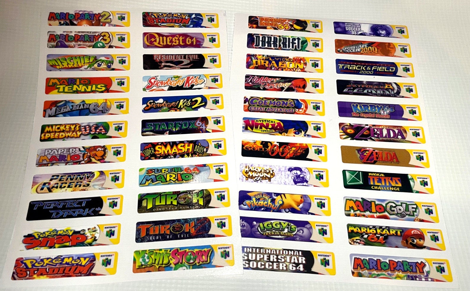 Japan Nintendo 64 N64 Sticker End Labels (for All 196 Custom Japan
