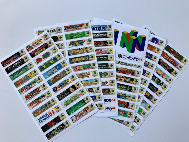 Japan Nintendo 64 N64 Sticker End Labels for All 196 Custom Etsy