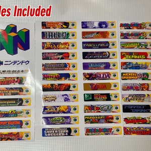 Japan Nintendo 64 N64 Sticker End Labels (for All 196 Custom Japan Game ...