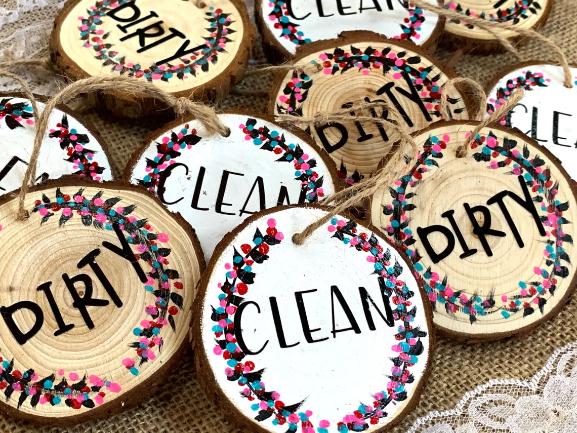 DIRTY CLEAN Dishwasher Natural Wood Sign Farm & Country | Etsy