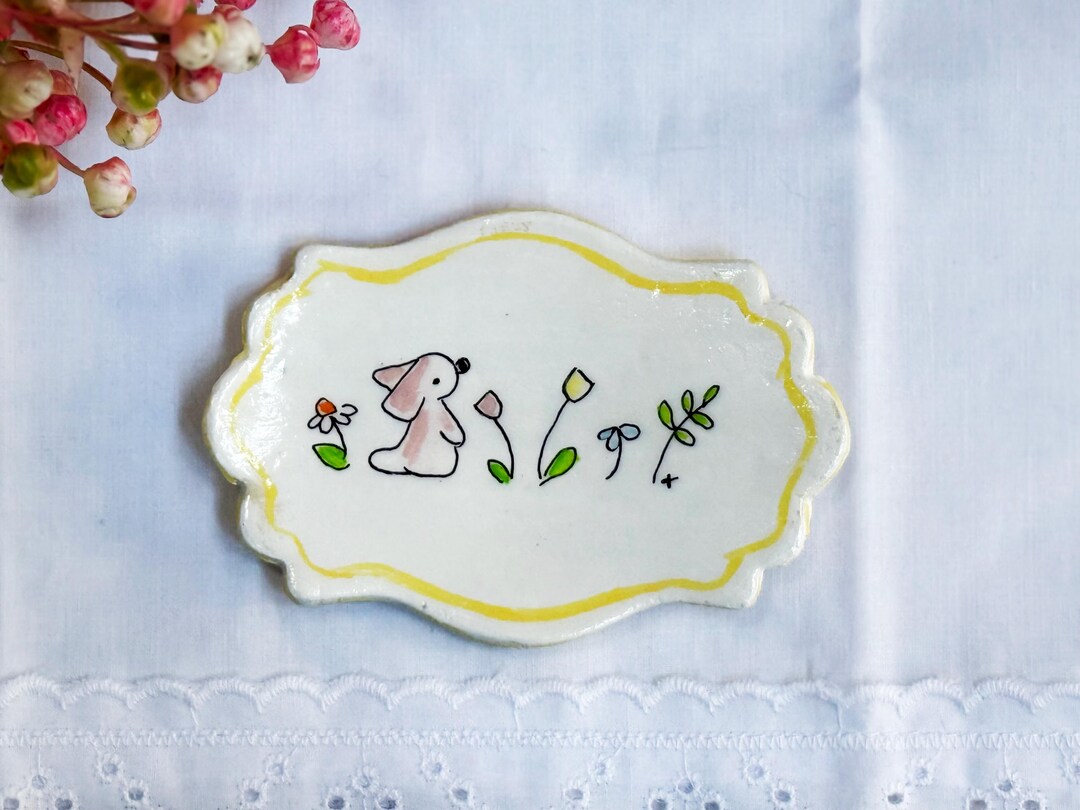 Trinket Dish | Rabbit Art | Small Rabbit Painting | Small Ring Dish ...
