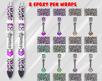 waterslide or printable vinyl png file pen packaging leopard glitter pen wrap file set digital design instant download epoxy pens wraps clip art art collectibles lifepharmafze com