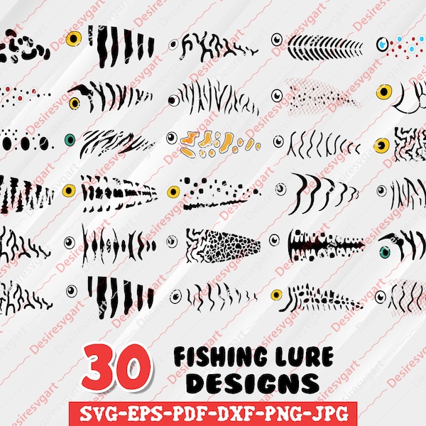 Fishing Lure SVG Bundle, Fish Clipart,Lure svg print,  SVG Cut Files for Silhouette Cameo, Eps, Dxf, Pdf, Png, Jpg, Svg Clipart For Crafters