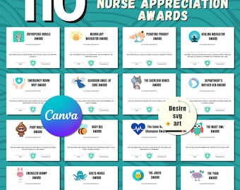 Eigenzinnige certificaten voor verpleegkundige erkenning: vier de grappigste momenten met deze 110 certificaten, grappige prijscertificaten! Bewerkbaar canvas