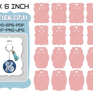 Keyring Display Card Template, Keyring Display Card Svg, keychain svg, Packaging svg, Keychain Packaging, Key Ring Tag svg, Keyring template