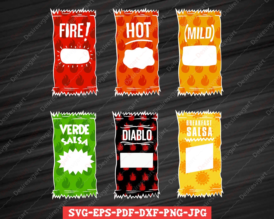 Taco Sauce Packets, Hot Sauce Svg Without Sayings, Taco Svg, Hot Sauce