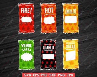 Tacosåspaket, het sås svg utan ordspråk, taco svg, het såspaket, halloween-kostym svg