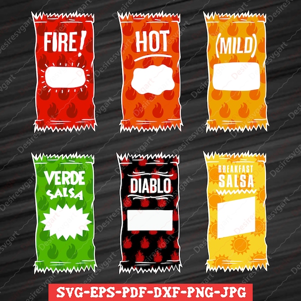 Taco Sauce Packets, hot sauce svg without sayings, taco svg, hot sauce bundle, halloween costume svg