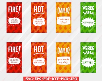 Tacosåspaket med mild het eld Diablo SVG utskrivbar Halloween het sås svg grupp Halloweenkostym
