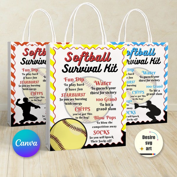 Softball Survival Kit Template Etsy