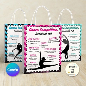 Dance Competition Survival Kit Printable canva editable template, Gift Bag Idea, Printable Dance Team Gift Idea, Personalized Dance Flyer