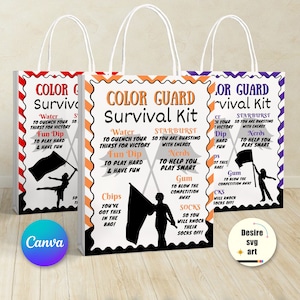 Color Guard Survival Kit Printable canva editable template, Gift Bag Idea, Printable Color Guard/Winter Guard Gift Idea, Editable Flyer