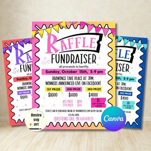 Bearbeitbare Raffle Fundraiser Vorlagen in Hülle und Fülle, Raffle Ticket Fundraiser Flyer, Cash Tombola Flyer, pto pta Church School Charity
