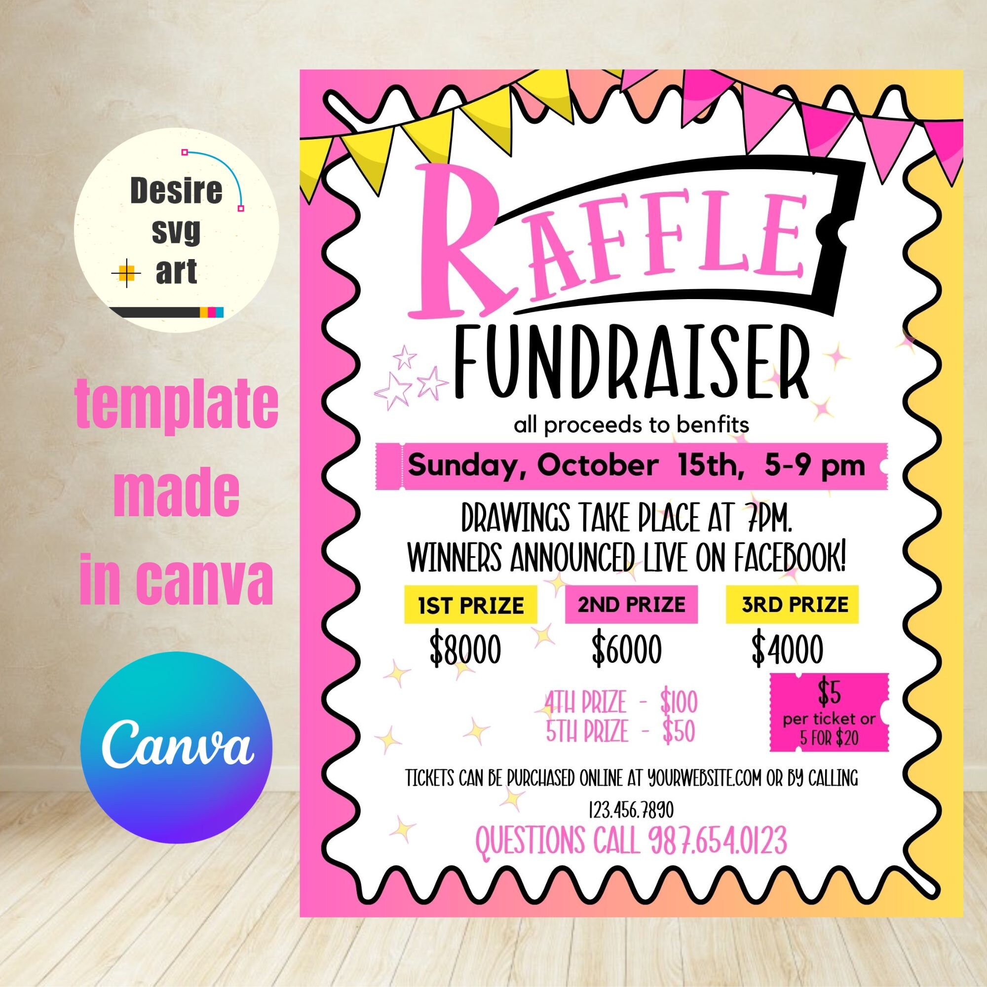 Pta Raffle Editable Raffle Fundraiser Templates Galore, Raffle Ticket Fundraiser ...
