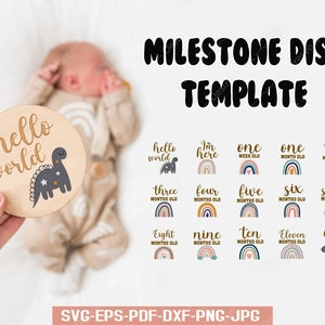 Baby Milestone SVG, Milestone discs svg, baby sign svg, Baby milestone rounds svg, baby svg, Monthly milestone svg