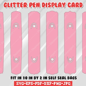 Embalagem de caneta SVG glitter, cartão de caneta epóxi glitter, cartão de exibição de caneta epóxi glitter, cartão de exibição de caneta svg, embalagem de caneta.