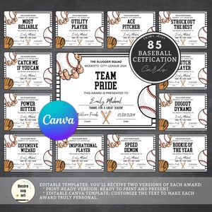 Ultimate Editable Baseball Awards Bundle | Editable Baseball Award Certificates | End of Season Baseball Awards | Digital Download