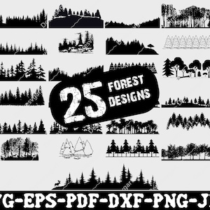 Forest SVG Bundle,  Forest Vector,Tree SVG, Forest Clipart, Forest SVG, Cut Files For Silhouette, Files for Cricut, Woods Svg, Png, Design