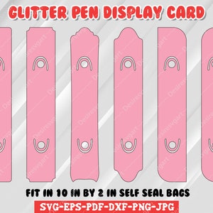 cartão de caneta com glitter epóxi, cartão de exibição de caneta com glitter epóxi, cartão de exibição de caneta svg, embalagem de caneta com glitter SVG, embalagem de caneta.
