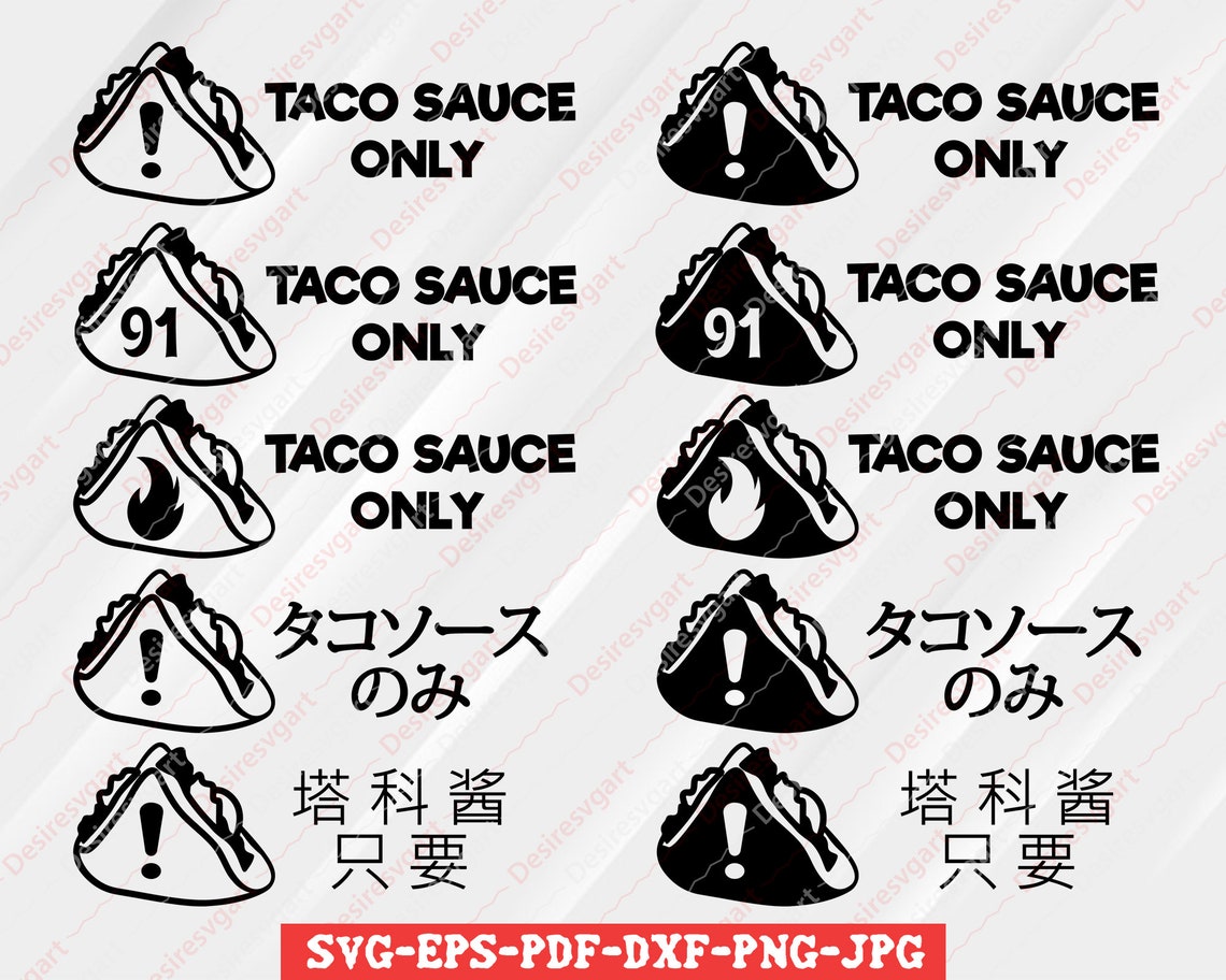 TACO SAUCE ONLY Decal Sticker Taco Bell Stickers Taco Bell Etsy