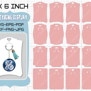 Keyring Display Card "4 x 6" sjabloon, sleutelhanger kaart SVG, sleutelhanger hang tag, Cricut silhouet, sleutelhanger tag SVG, sleutelhanger sjabloon