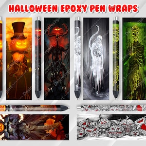 Owijki na długopisy Halloween, Owijki na długopisy Horror Halloween, Owijki na długopisy Waterslide, Owijki na długopisy do waterslide wysokiej rozdzielczości PNG, Owijki na długopisy Ink Joy PNG JPG