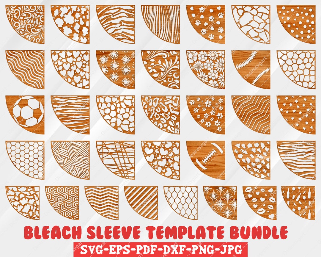 Mega Bundle Bleach Sleeve Templates Svg, T-shirt Sleeve Stencil ...