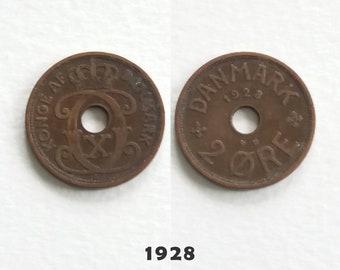 デンマーク 2 オーレ 1927、1928、1929 - デンマークのヴィンテージ