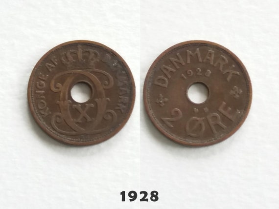 デンマーク 2 オーレ 1927、1928、1929 - デンマークのヴィンテージ