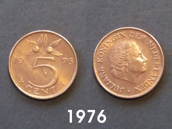 Netherlands 5 Cents, 1976, 1979, 1980 - Juliana - Vintage Coins