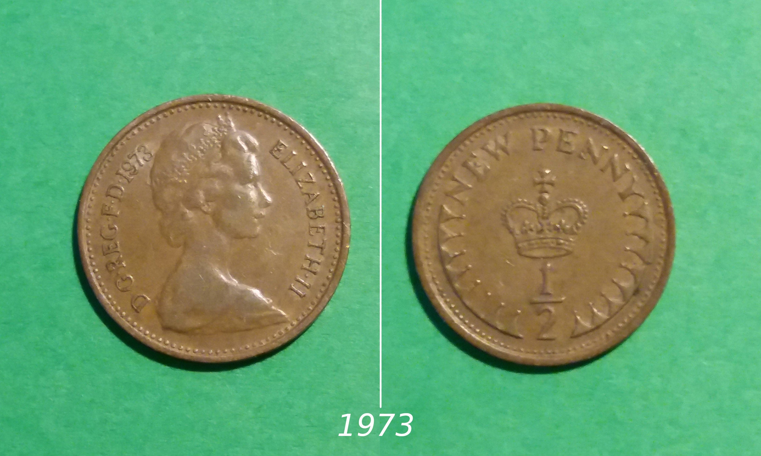 最高鑑定】1973年 イギリス ペニー 1/2ペンス 銅貨 PR66RD 最高鑑定