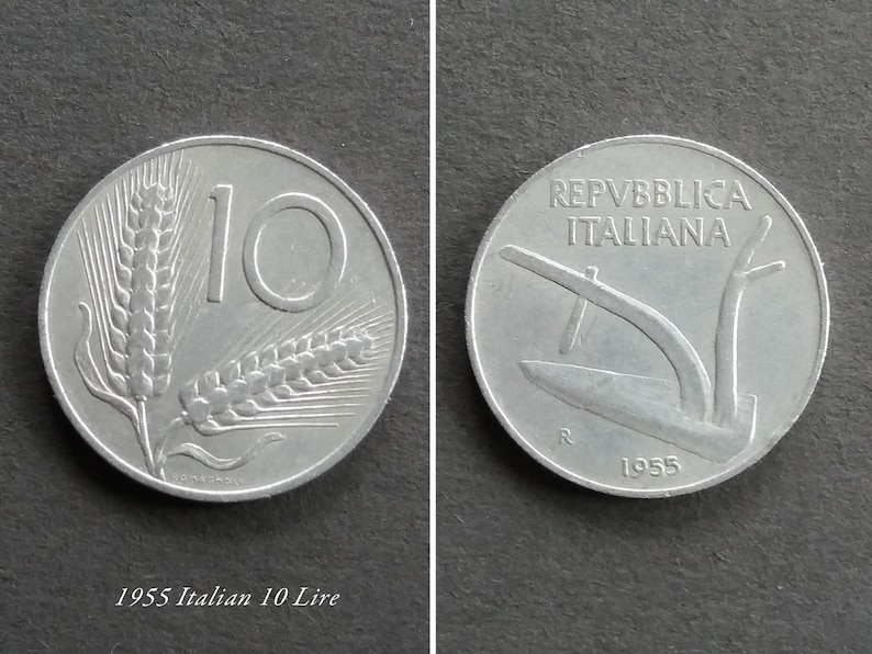 Italian 10 Lire 1955 1966 Italian Lira Vintage Coins From Etsy Italian 10 Lire 1955 1966 Italian Lira Vintage Coins From Etsy