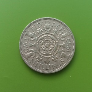 Great Britain 2 Shillings, 1955, 1957, Coin from Great Britain, Elizabeth II, UK Coin, Vintage Coins