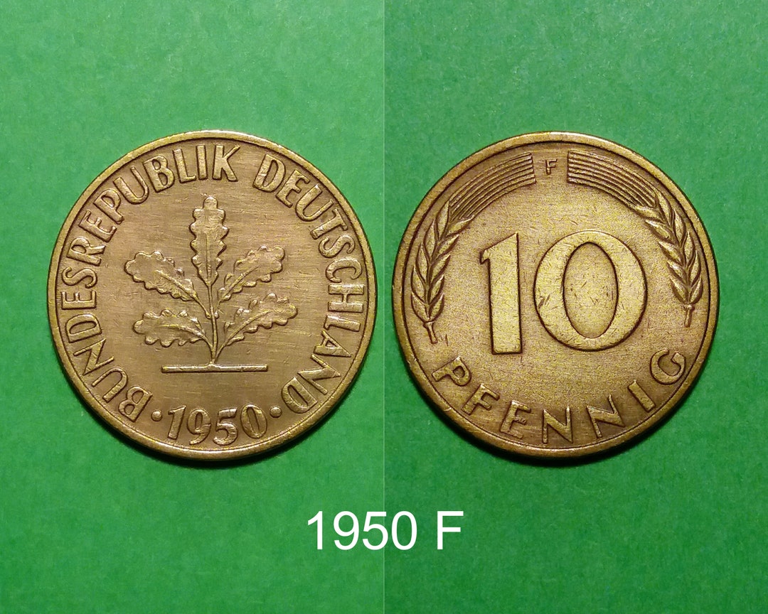 ドイツの10ペニヒ、1950年のドイツのコイン、ドイツの