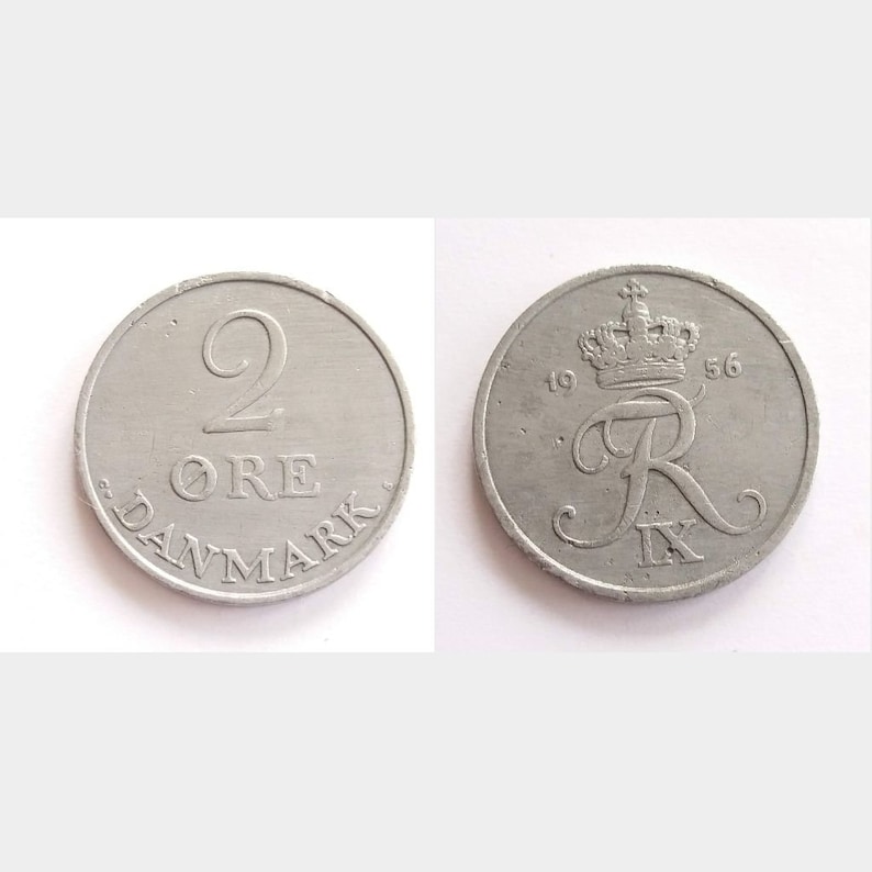 Danish 2 Ore 1956, 1957, 1958, 1959, 1960, 1961, 1962, 1963. Vintage ...