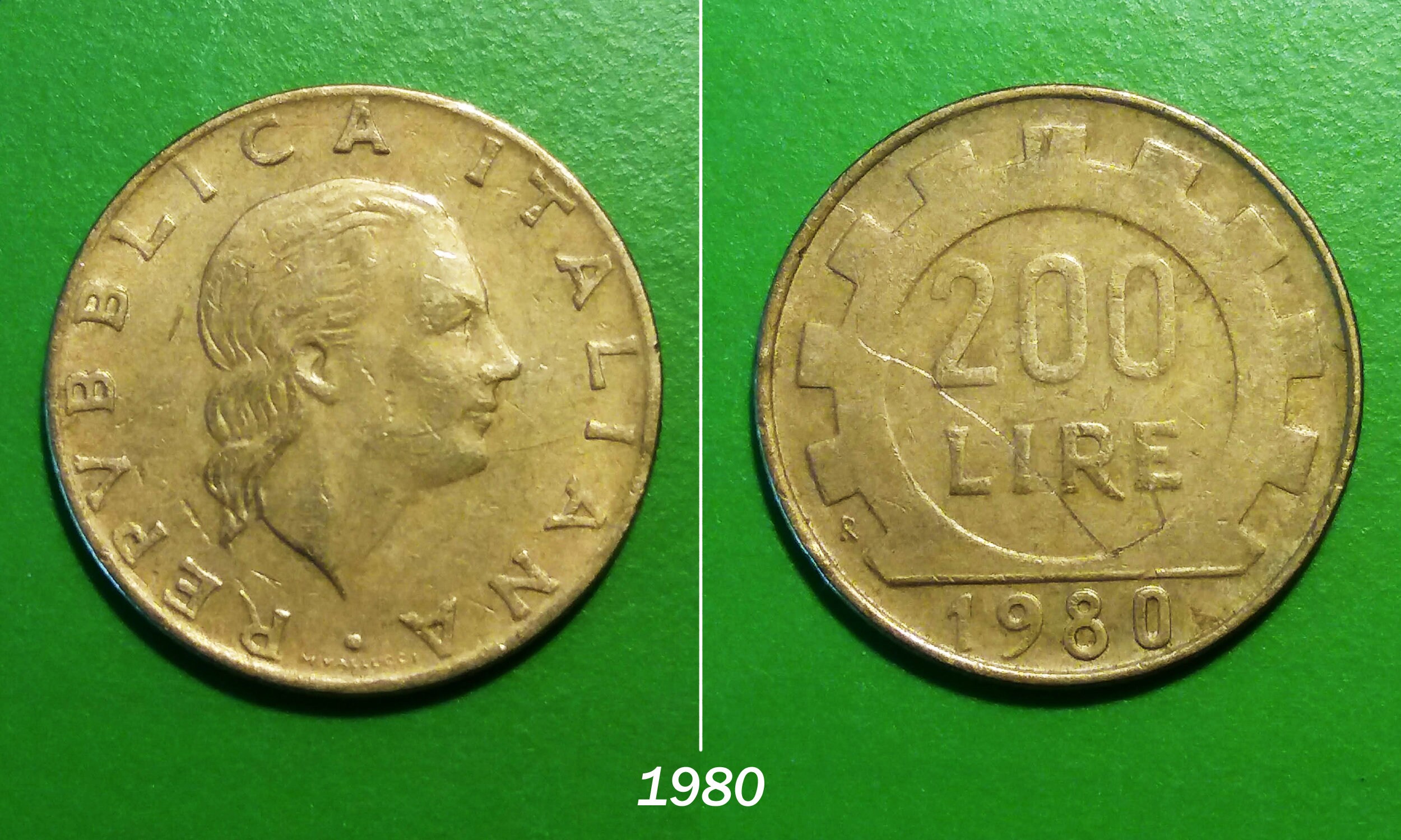 イタリア 200 リラ、1978、1979、1980、1984、イタリアの