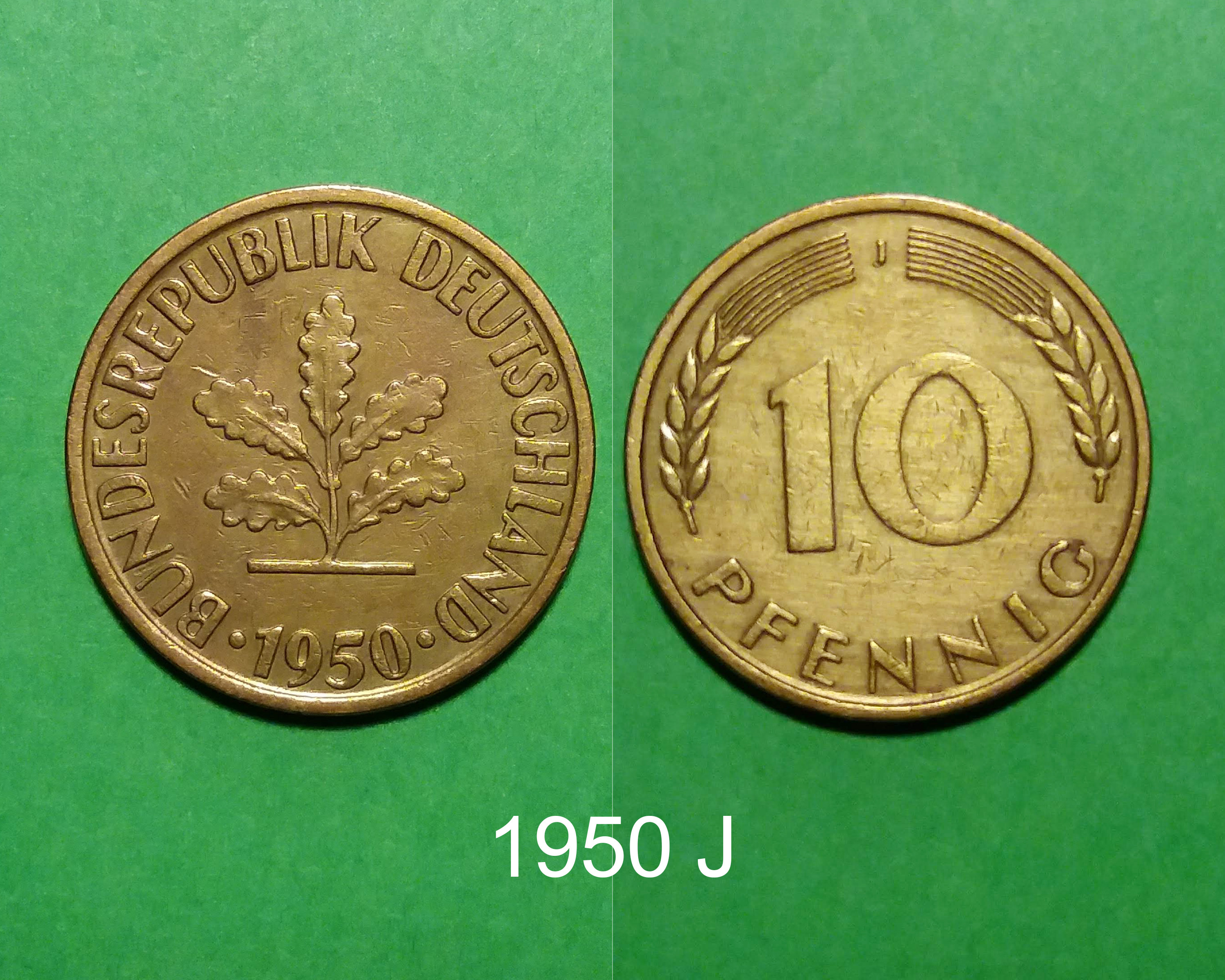 1950 F German 10 Pfennig - Bundesrepublik Deutschland | eBay