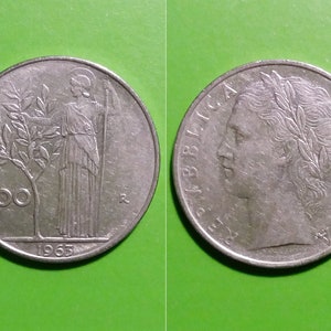 Italian 100 Lire, 1963, 1964, 1966, Vintage Coins from Italy, Repubblica Italiana, Pre Euro Coins