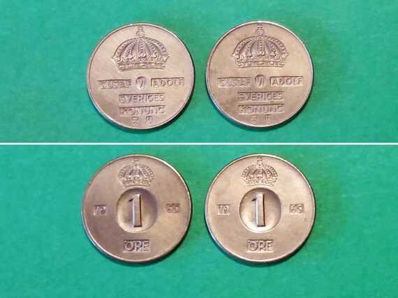 Swedish 1 Öre 1963, Gustaf VI Adolf, Vintage Coin From Swedish 1 Öre 1963, Gustaf VI Adolf, Vintage Coin From