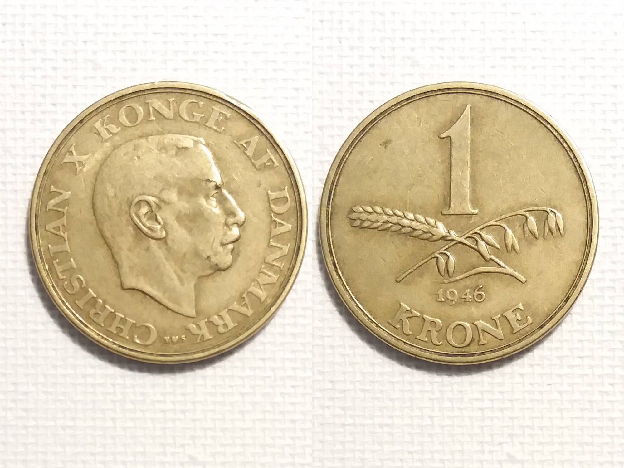デンマーク 1 クローネ 1942、1943、1944、1945、1946、1947