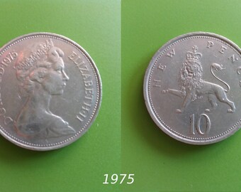イギリス新ペンス、10新ペンス、1968年、1969年、1975年、1976年