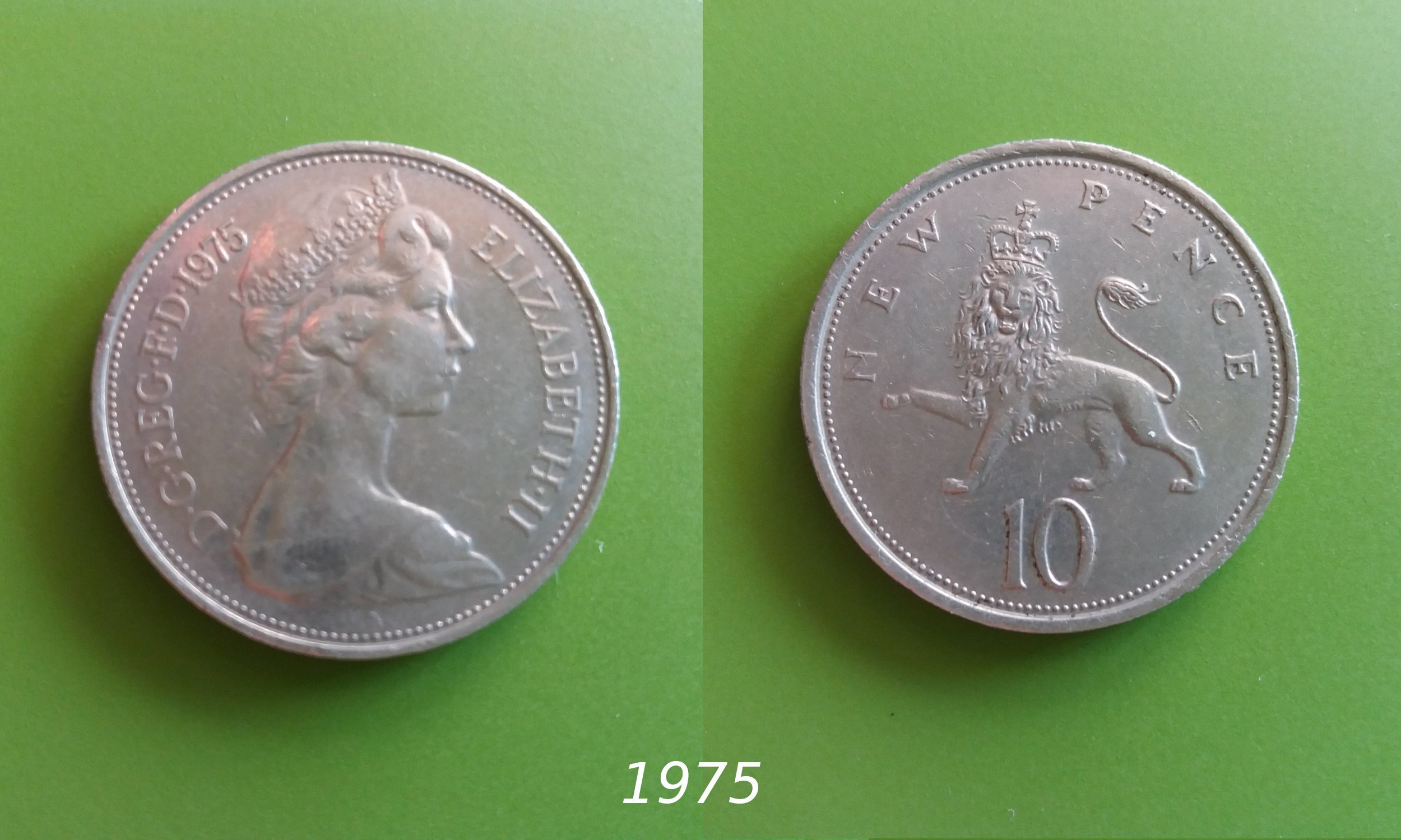 イギリス新ペンス、10新ペンス、1968年、1969年、1975年、1976年